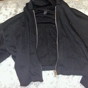 Black cropped hoodie NWT